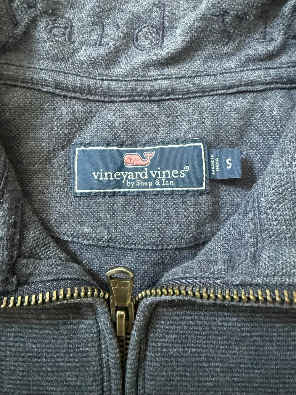 Vineyard Vines Men's Navy Saltwater Quarter-Zip Pullover size Small